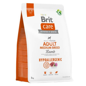 BRIT CARE DOG HYPOALLERGENIC LAMB MEDIUM BREED sausā barība suņiem Jērs 3kg
